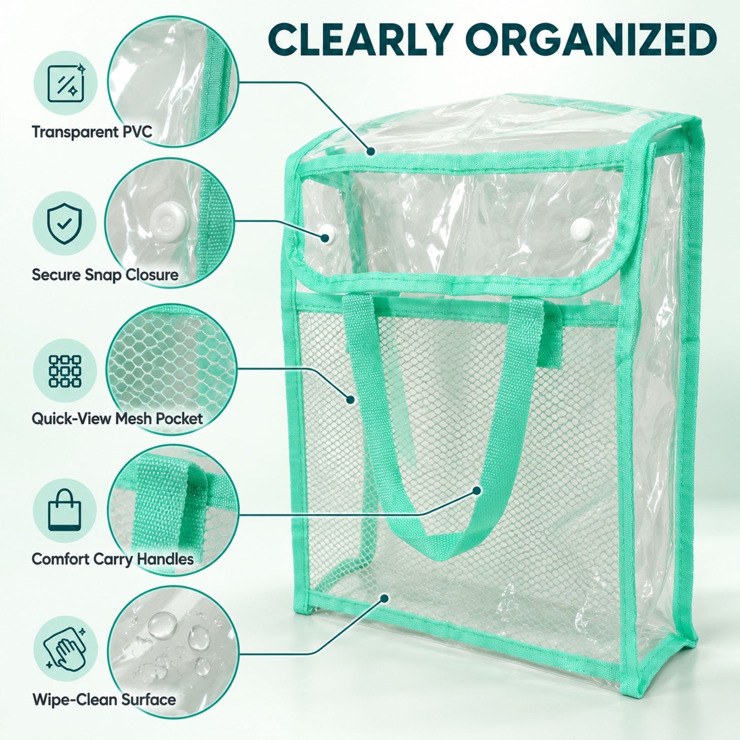Mesh storage bag white bg