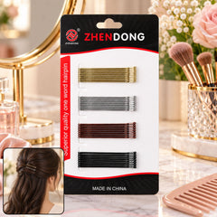 Metal bobby hair pins rounded tips buns