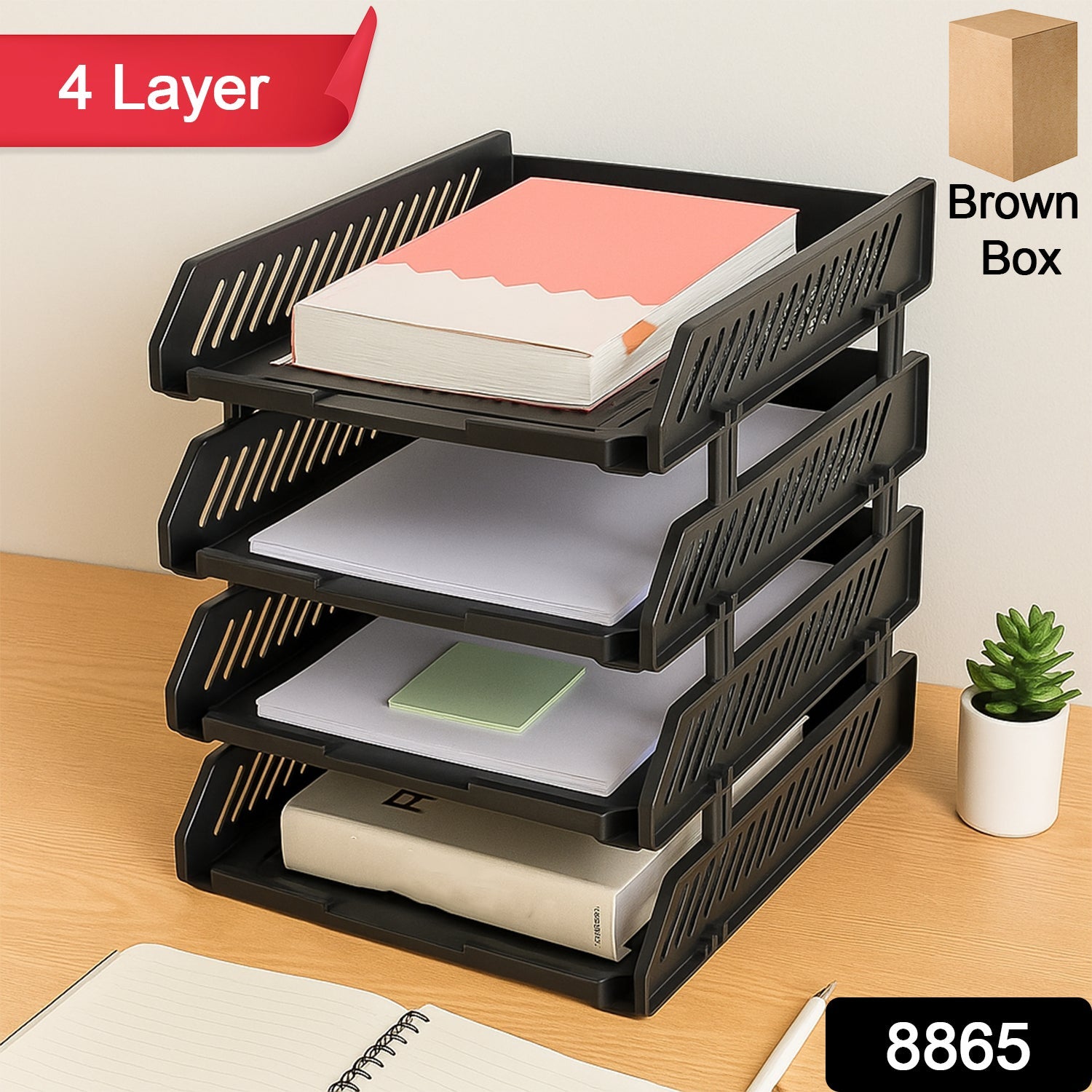 Close-up of file rack drawers and layers organizing documents