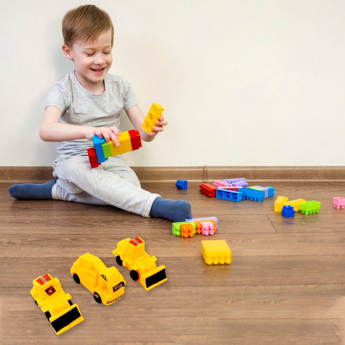 Kids engineering construction vehicle toy set, 6 pieces