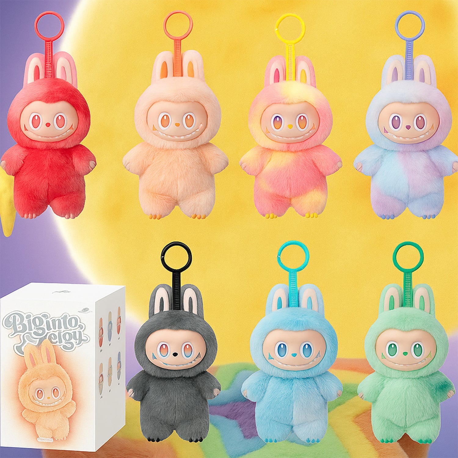 Plush Toy Cartoon Keychain with Hook Assorted Colorful Animal Design  Have a Seat Vinyl Plush Blind Box – 1 Pc (Mix Design)