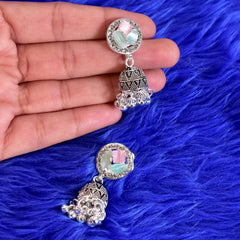 Elegant CZ Tassel Jhumka Earrings â€“ Long Dangle Bridal Drop Earrings for Women