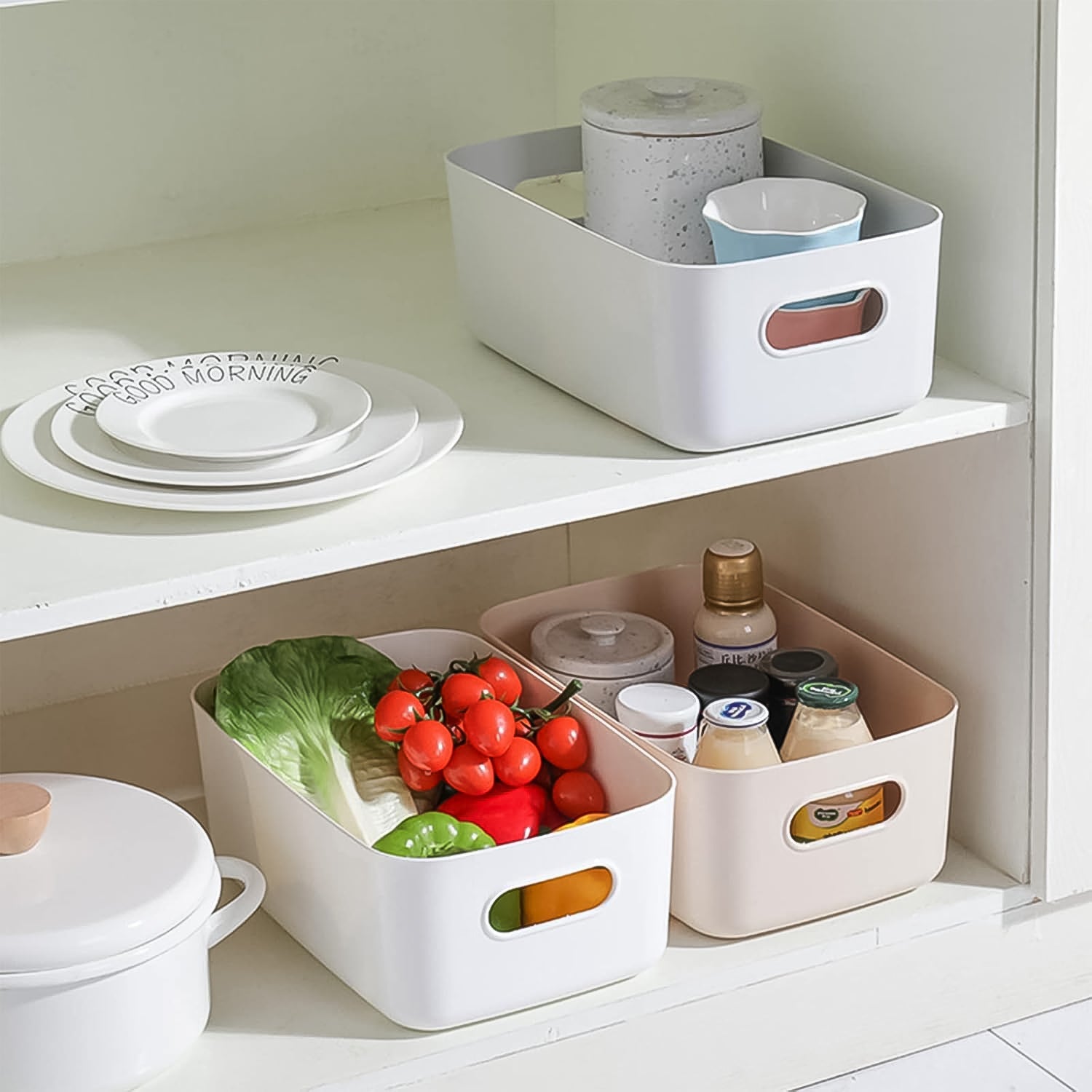 Storage Boxes Plastic Kitchen Storage Baskets (1 Pc / 21×15 Cm)