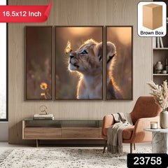 Lion cub MDF wall art painting
