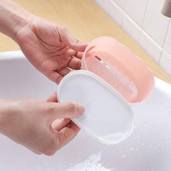 Soap Container, Soap Box Household Kitchen and Bathroom Can Use PP Material Drain Box Double Soap Dish, for Bathroom Shower Home Outdoor Camping ,Sabudani (1 Pc)