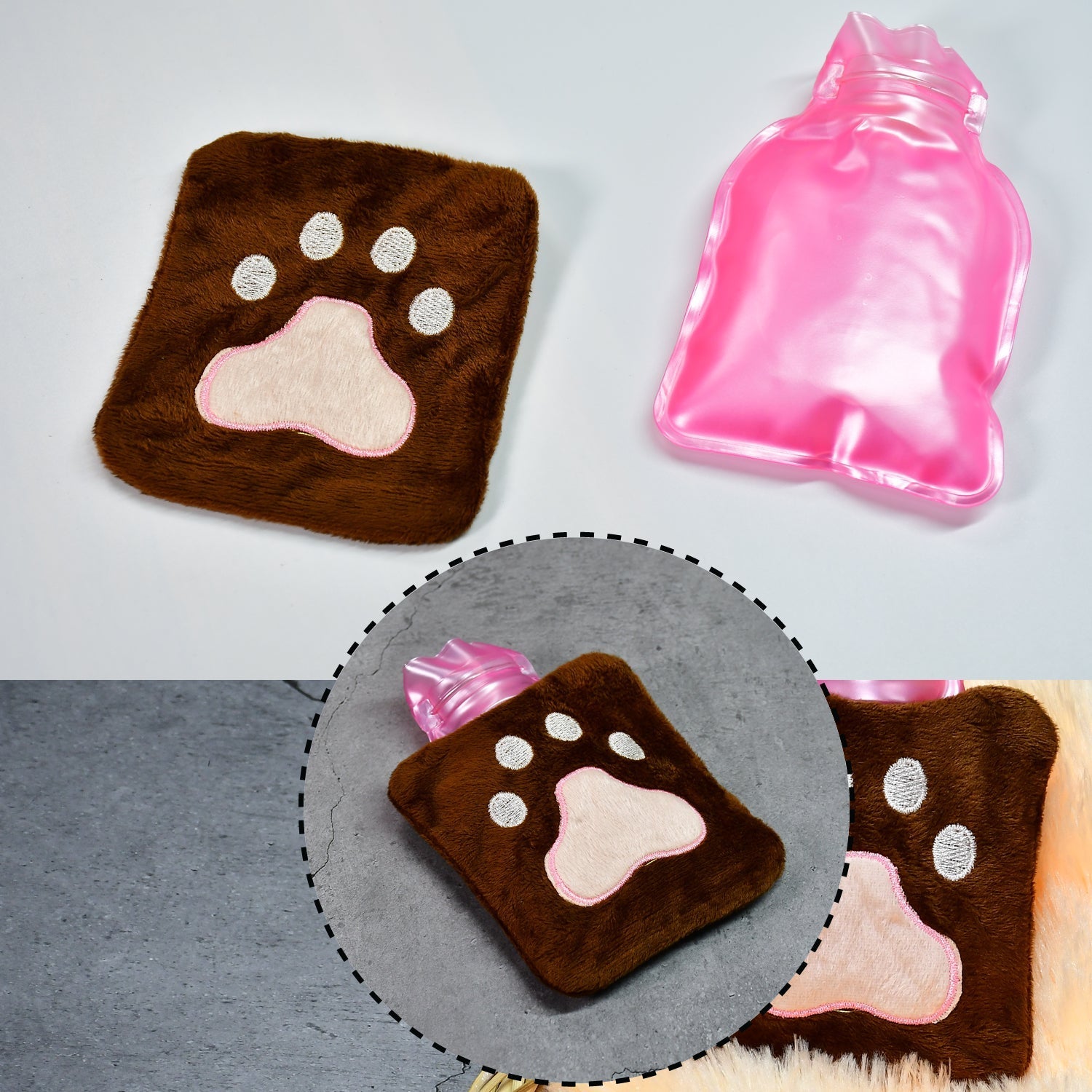 Paw Print hot water bag for hand and feet warmth