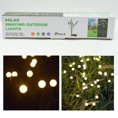 9129 Solar Garden Lights, Solar - Powered Firefly Lamp, New Upgraded Solar Firefly Lights Outdoor Waterproof, Solar Outdoor Decorative Lights for Yard Gardening Patio Backyard Pathway DÃ©cor (2 PCS Set 12 LED (Warm Light))