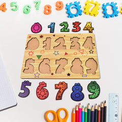 Wooden Puzzle Learning Board for Kids - (1 Pc / Mix Design / random)