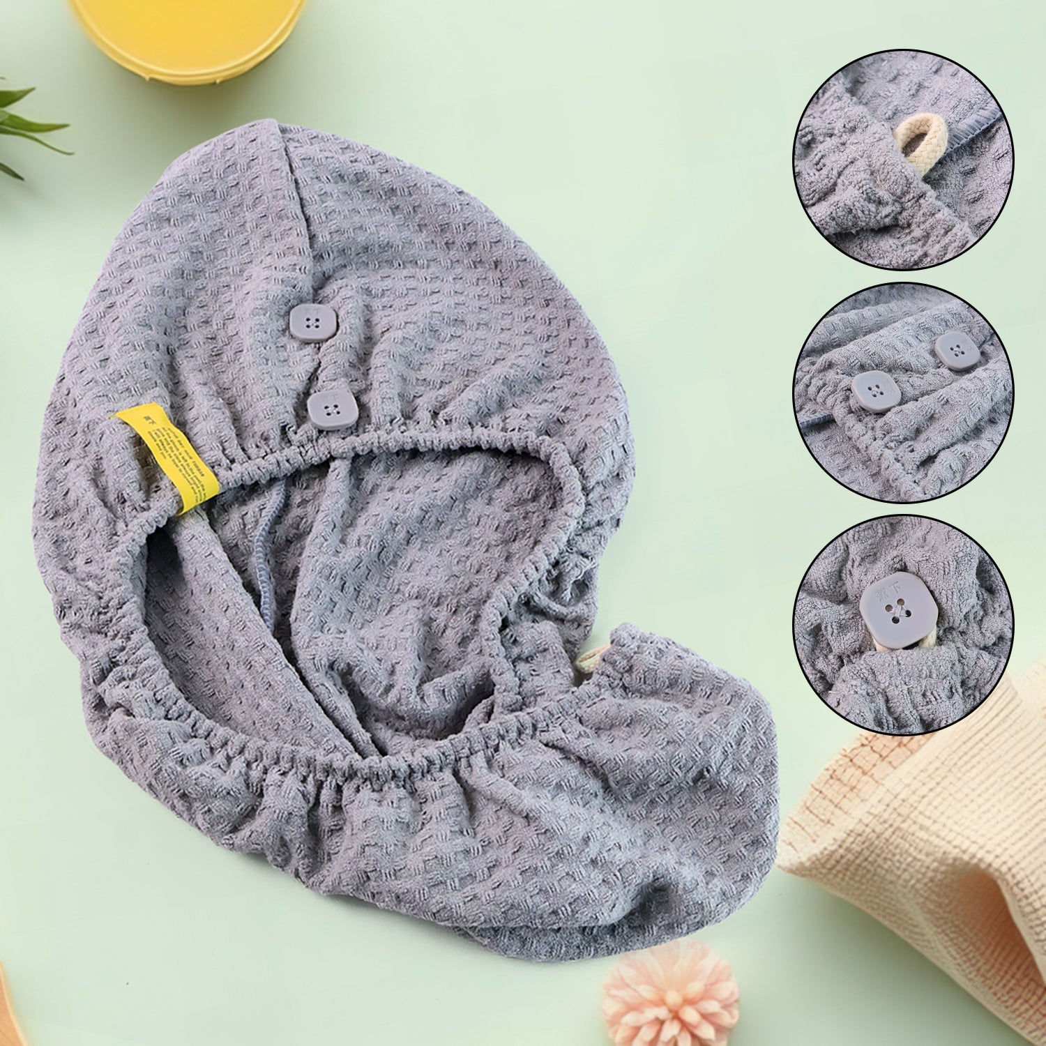 Premium Soft Microfiber Hair Drying Towel Wrap Cap (1 Pc)