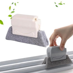 Window groove cleaning brush angled view