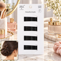 Metal bobby hair pins rounded tips buns
