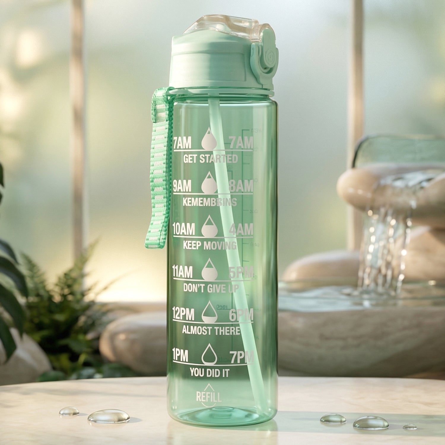 Water bottle with carrying strap