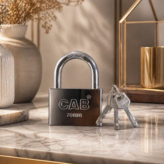Heavy Steel Premium Square Padlock 70mm With 3 Keys