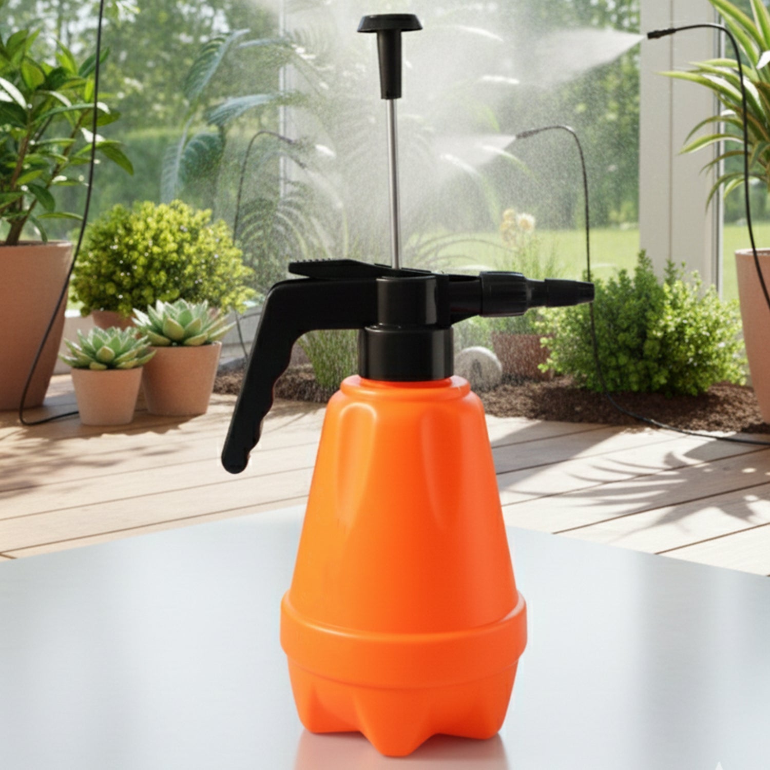 Spray bottle ergonomic pump handle detail