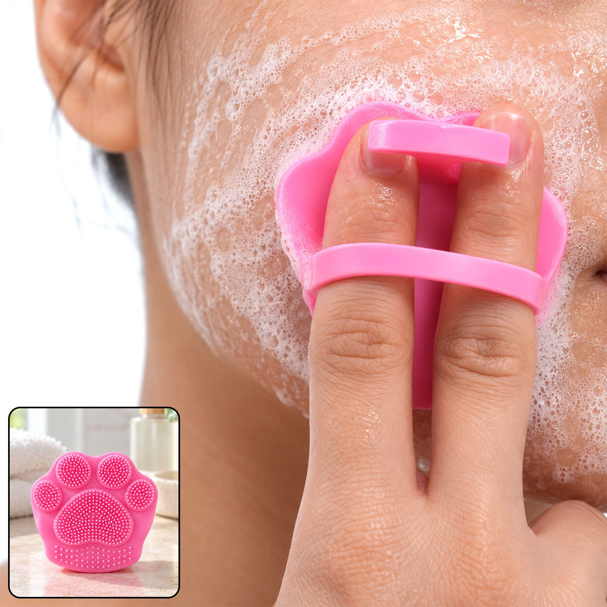 Paw Shape Face Wash Scrubber for Daily Skin Care and Pore Cleansing (1 Pc)