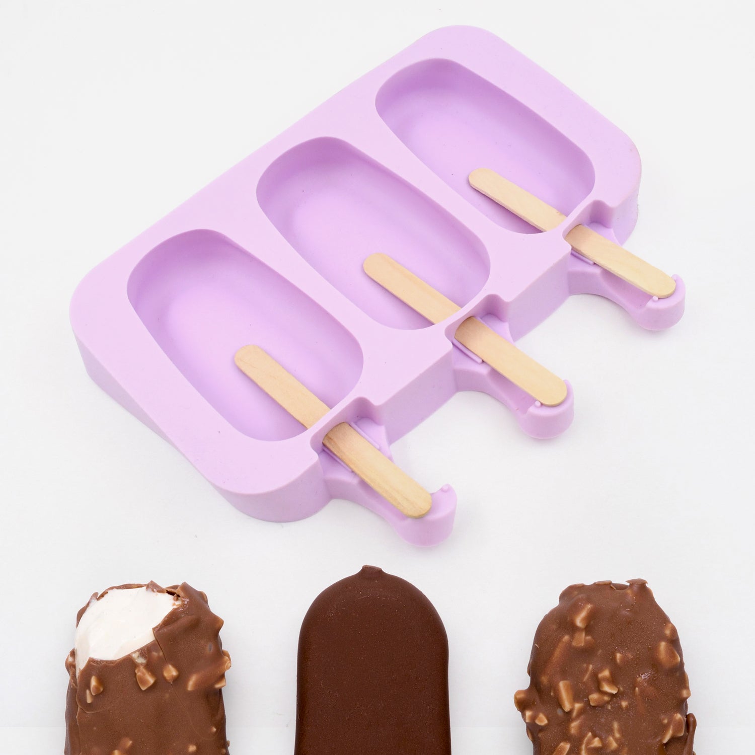 Silicone Sicle Molds â€“ DIY Ice Pops with Lids & 50 Sticks