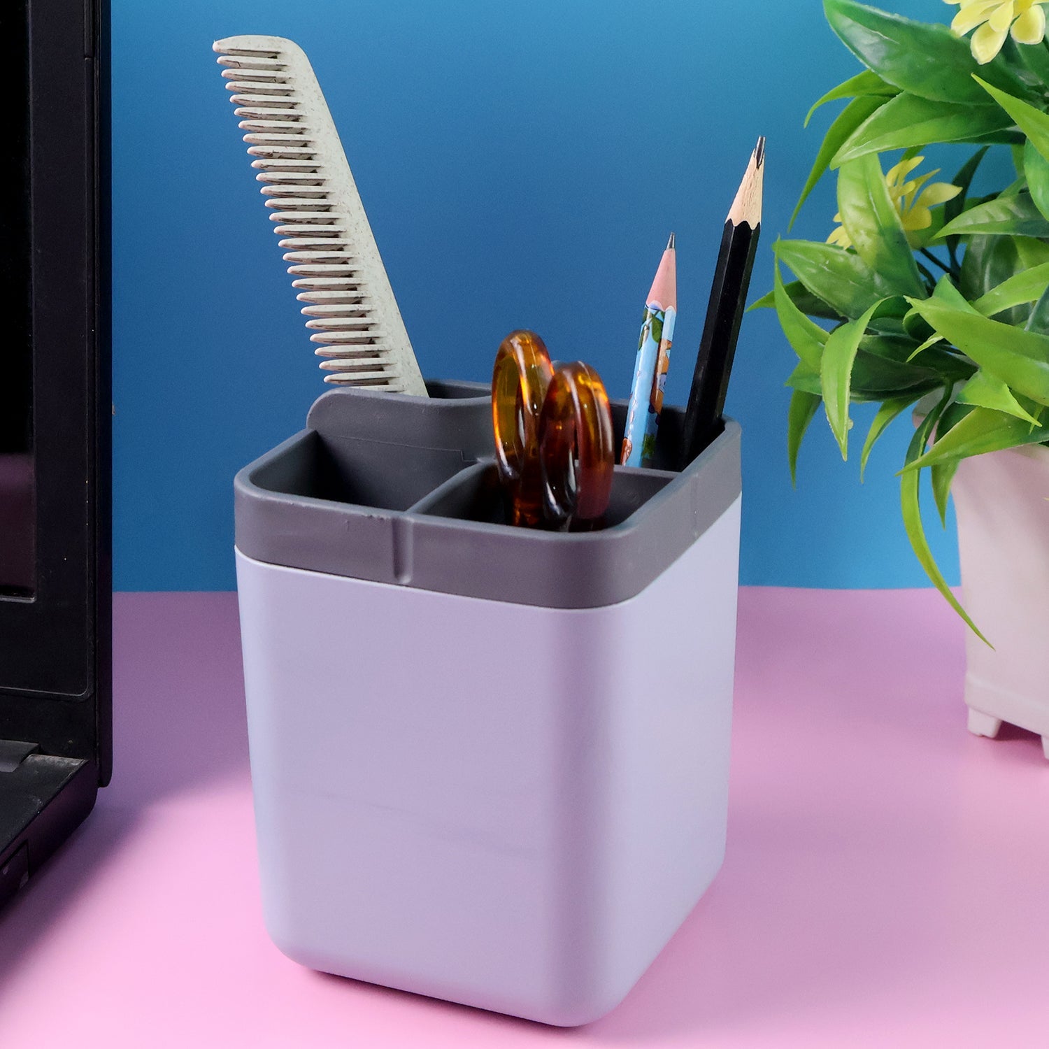Durable plastic multi-compartment holder