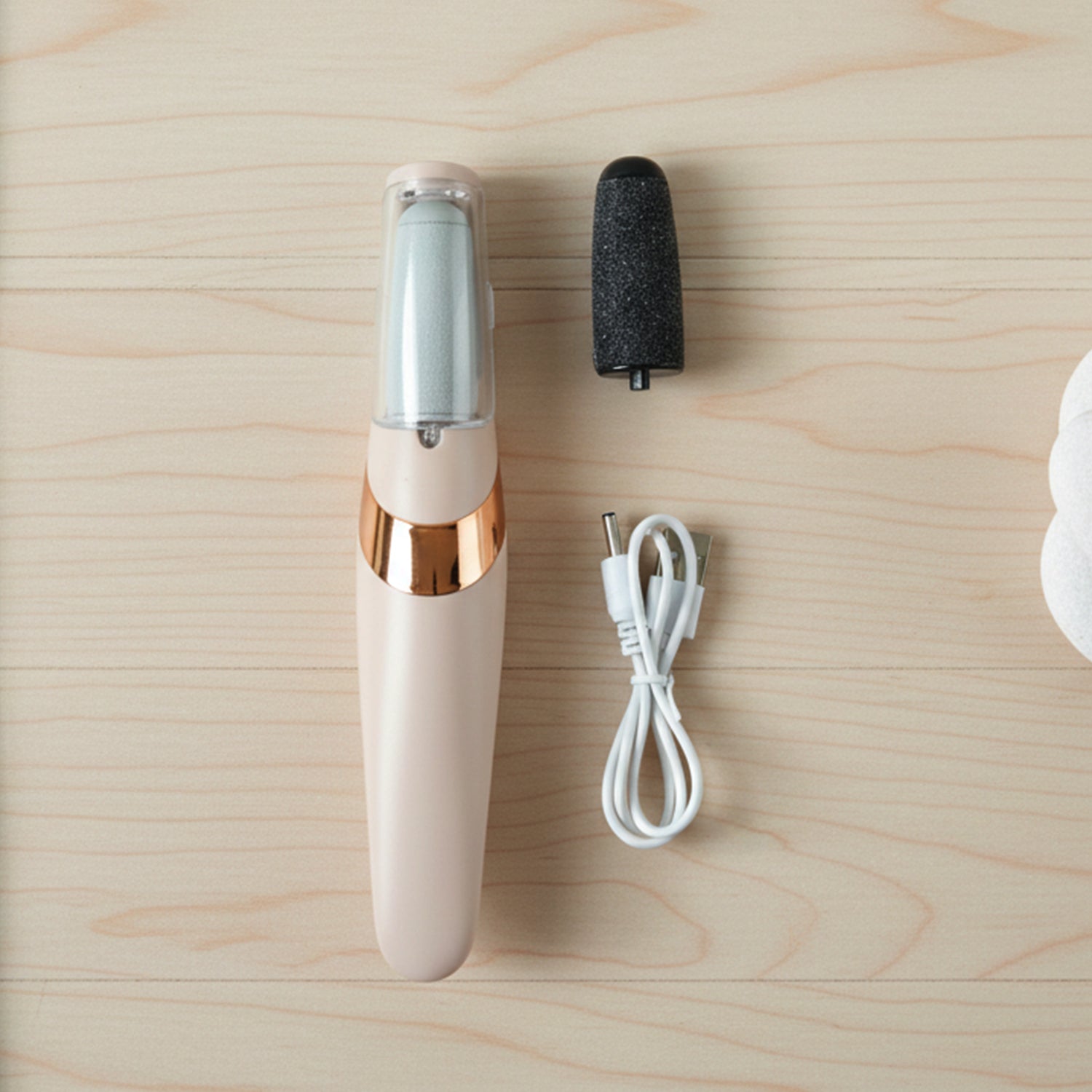Side view of Flewless Pedi electronic pedicure tool