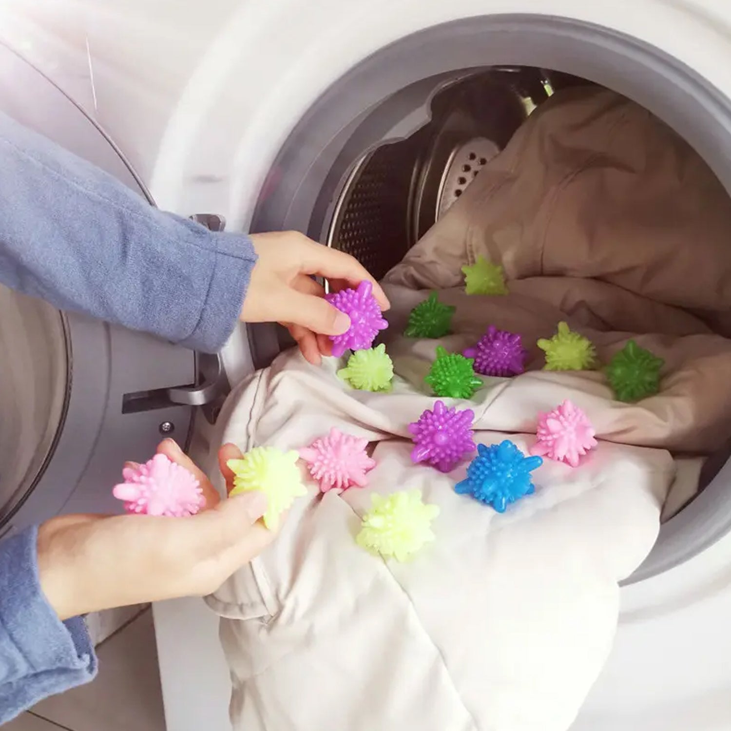 Soft Star Laundry Dryer Balls â€“ 10-Piece Multi-Color Clothes Softener