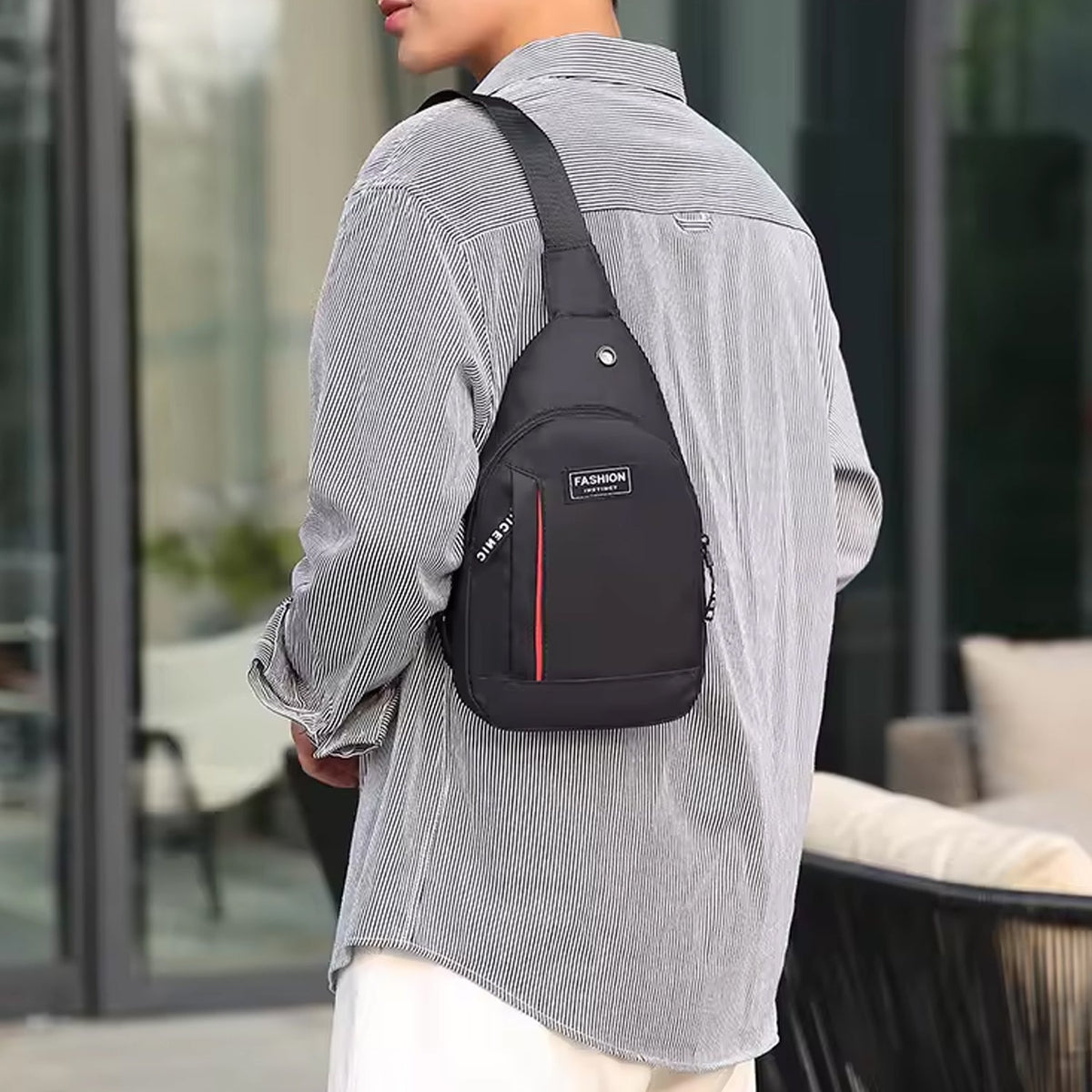 Waterproof Anti-Theft Crossbody Fanny Pack â€“ (1 Pc, Black & Grey)