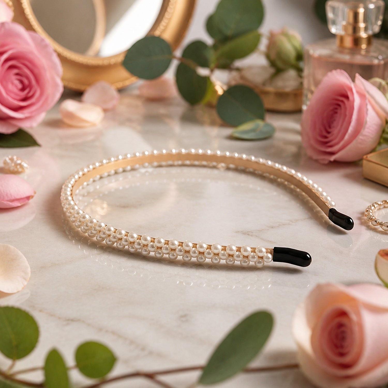 White pearl hairband, comfortable fit