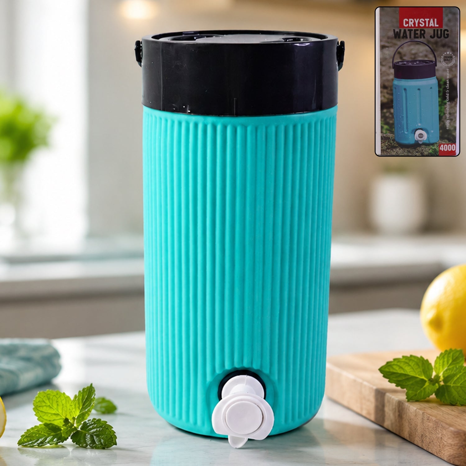 ChillPour 2.5L insulated water jug with tap and sturdy handle