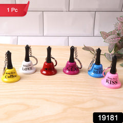 Small 'Ring for Wine' bell keyring charm