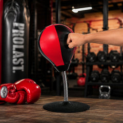 Inflatable desktop punching bag for reflex training