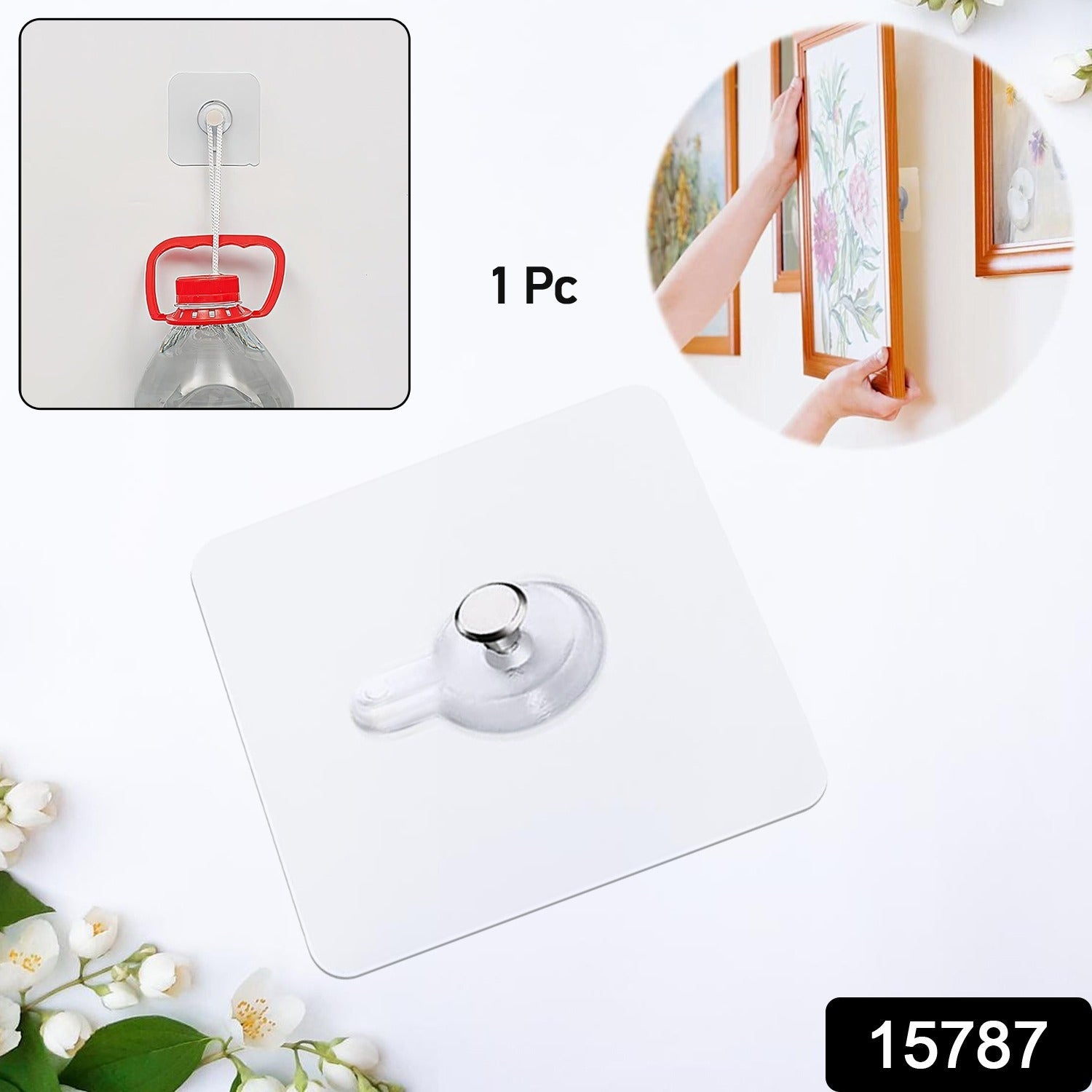 Multipurpose Adhesive Damage-Free Photo Frame Wall Hooks (1 Pc)