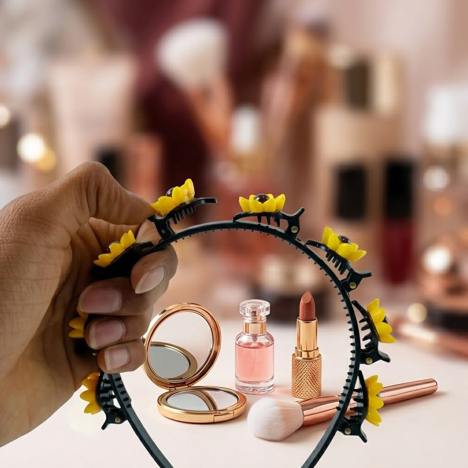 Sunflower Design Floral Clip Hair Band 1 Pc