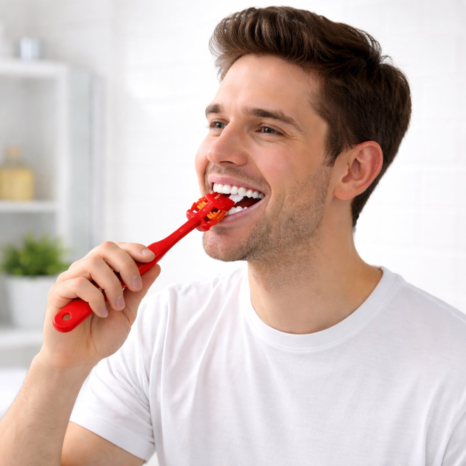Six-Sided Soft Toothbrush Ultra Soft Bristles Multi Angle Deep Cleaning Toothbrush for Complete Oral Care Gum Friendly Design 1 Pc