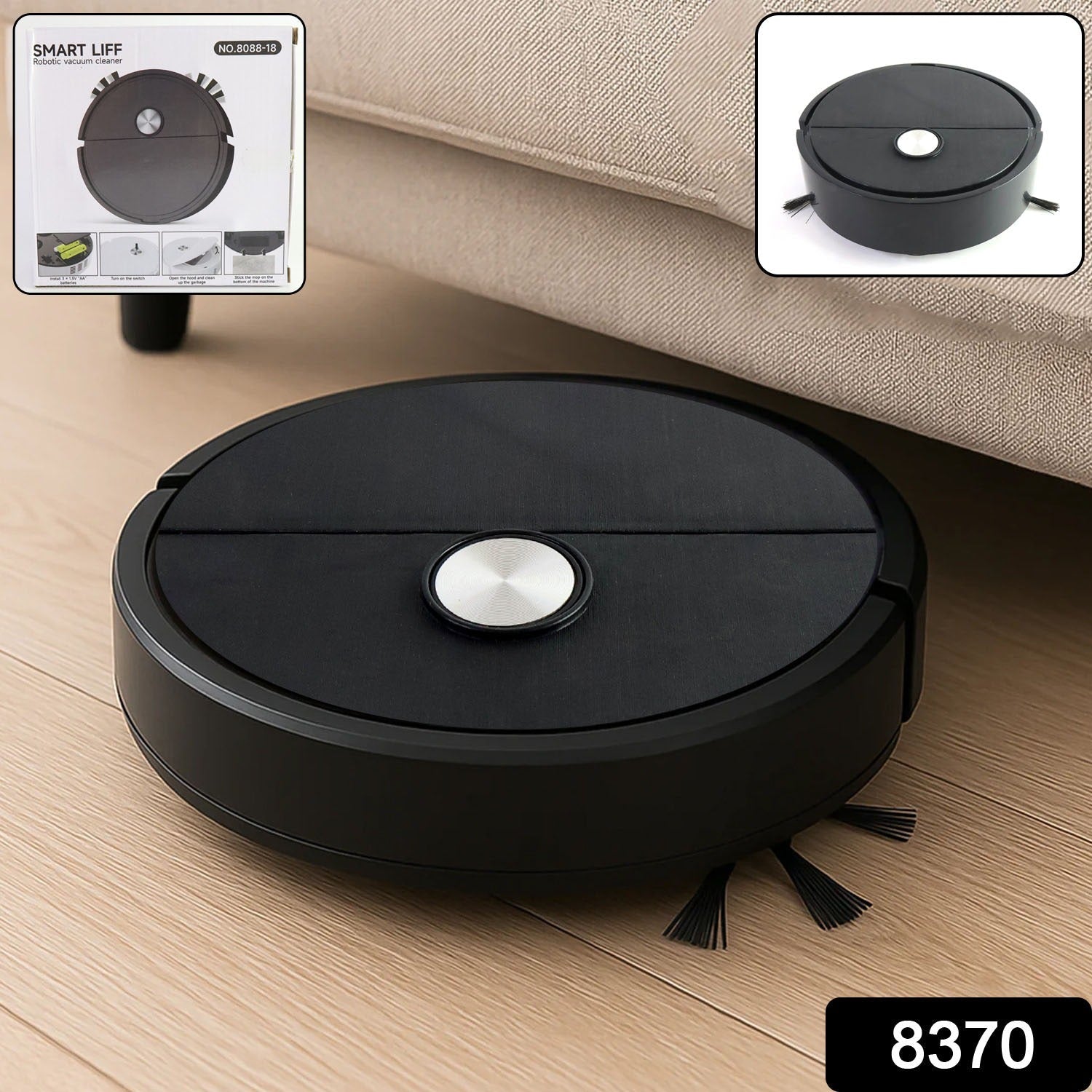 DeoDap Vacuum Cleaner Sweeping Robot in-use lifestyle shot