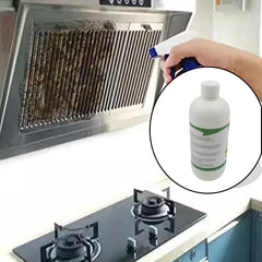 Grill being cleaned with kitchen degreaser spray
