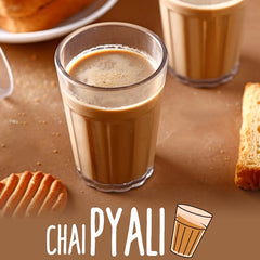Supermom Plastic Chai Pyali Transparent Tea Glass Set (130ML / 6 Pc)
