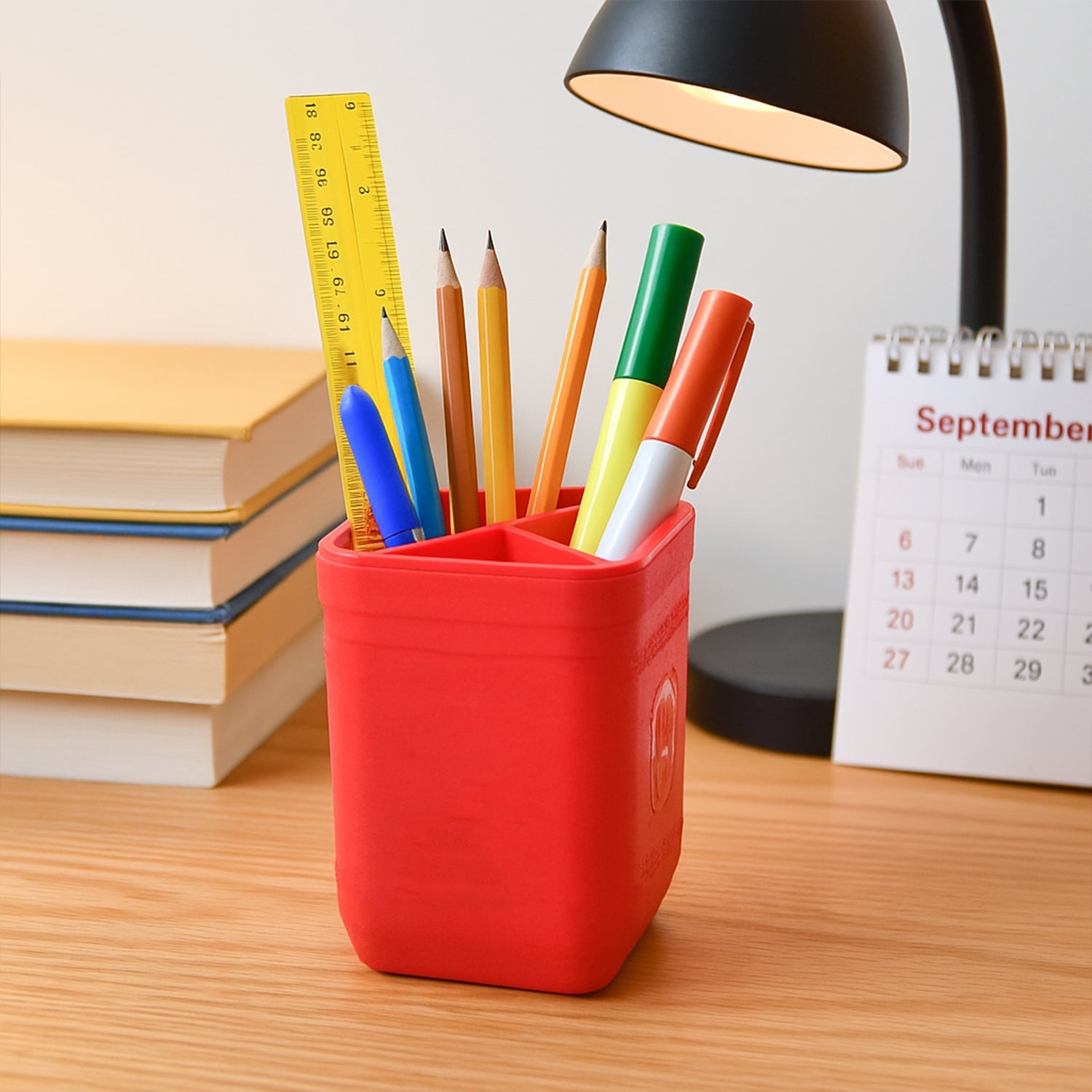 Officemate Pen Stand – Tri-Section Desk Organizer Stationery, Pens, Office Supplies