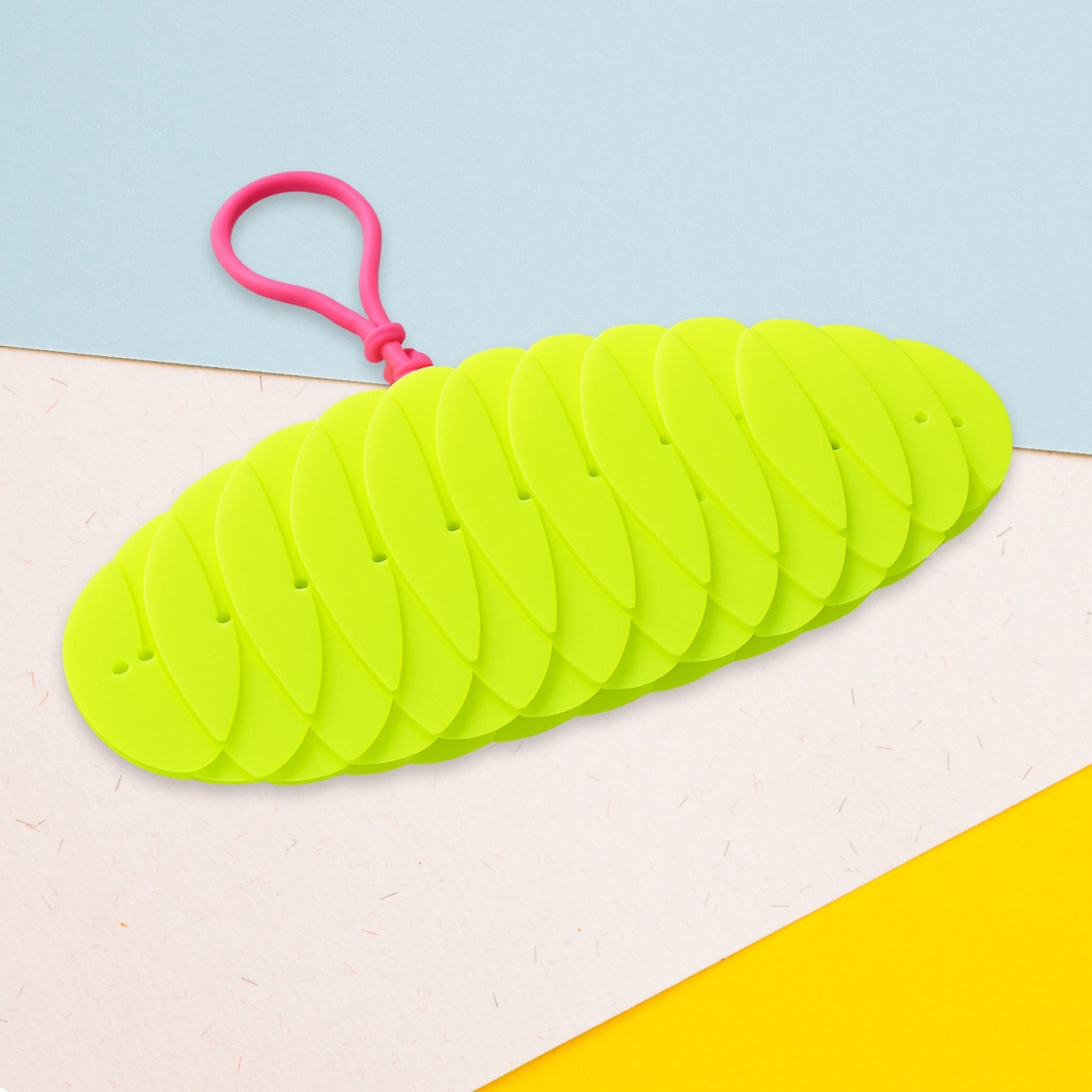 Colorful flexible worm fidget toy display
