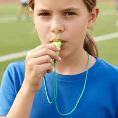 Plastic Sports Whistle with Neck Lanyard Loud Safety Whistle (1 Pc, Mix Color)