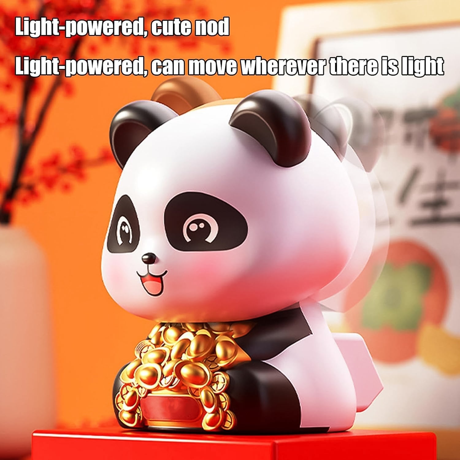 Solar Powered Moving Panda Car Dashboard Decoration â€“ 1 Pc