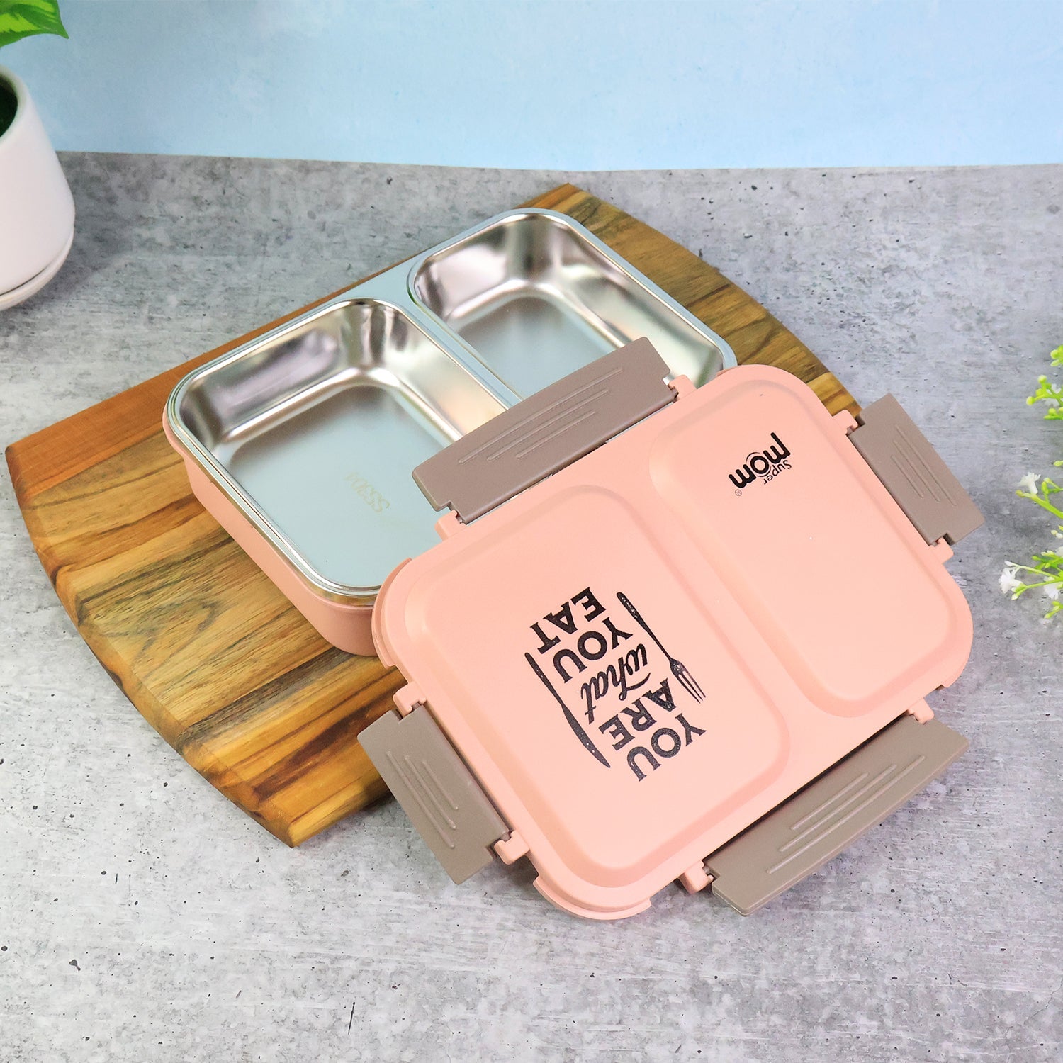 Supermom 2 Partition Stainless Steel Lunch Box