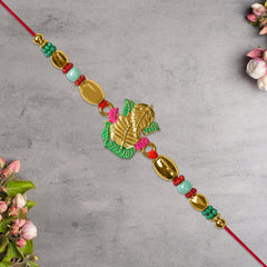 Golden Leaf Design Rakhi 