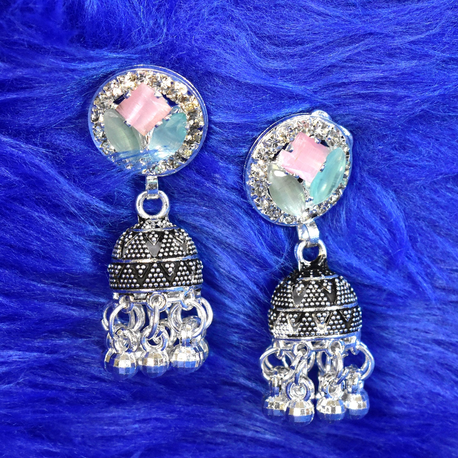 Elegant CZ Tassel Jhumka Earrings â€“ Long Dangle Bridal Drop Earrings for Women