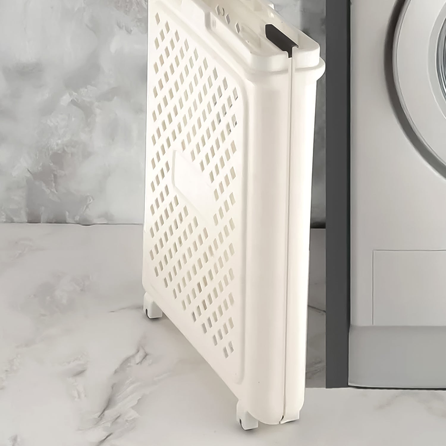 DeoDap Large Foldable Laundry Basket Wheels - scale