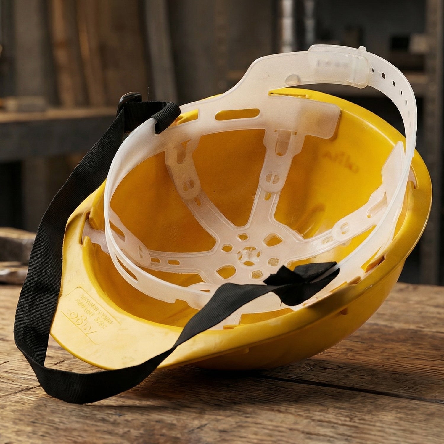 Protective yellow helmet worn by construction workers and site supervisors