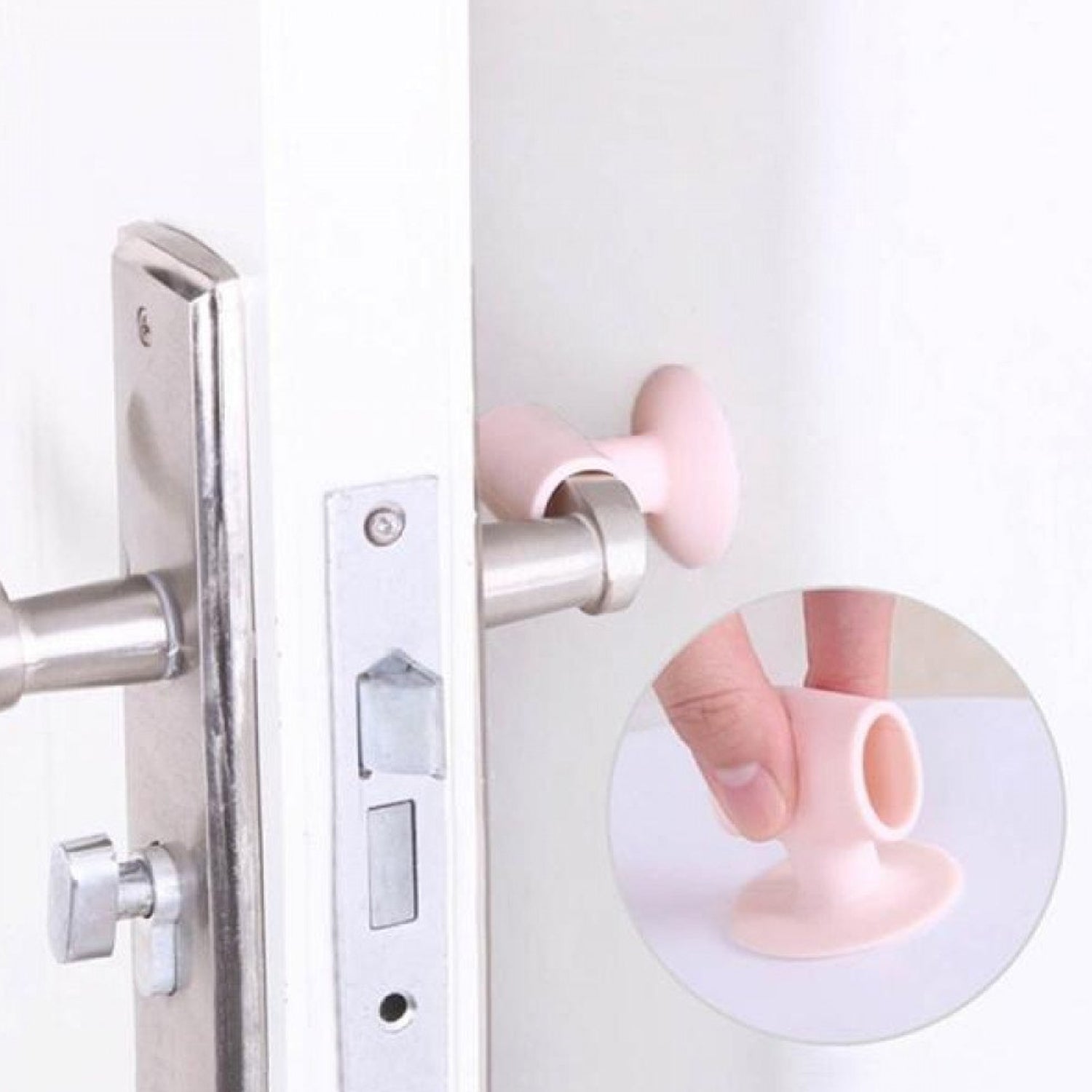 Silicone door stopper holding keys and cables
