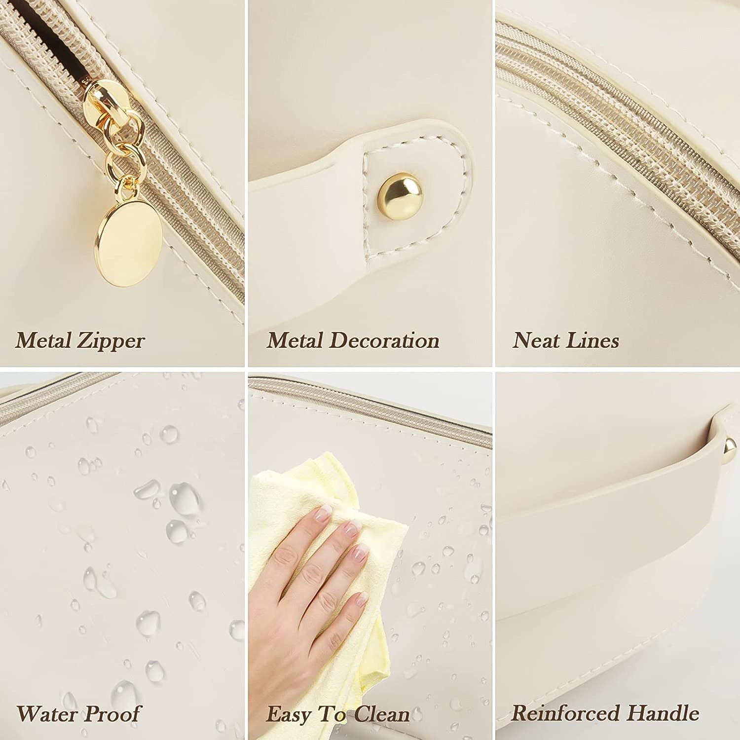Compact travel makeup organizer pouch interior view