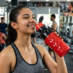 Gym water bottle with textured grip