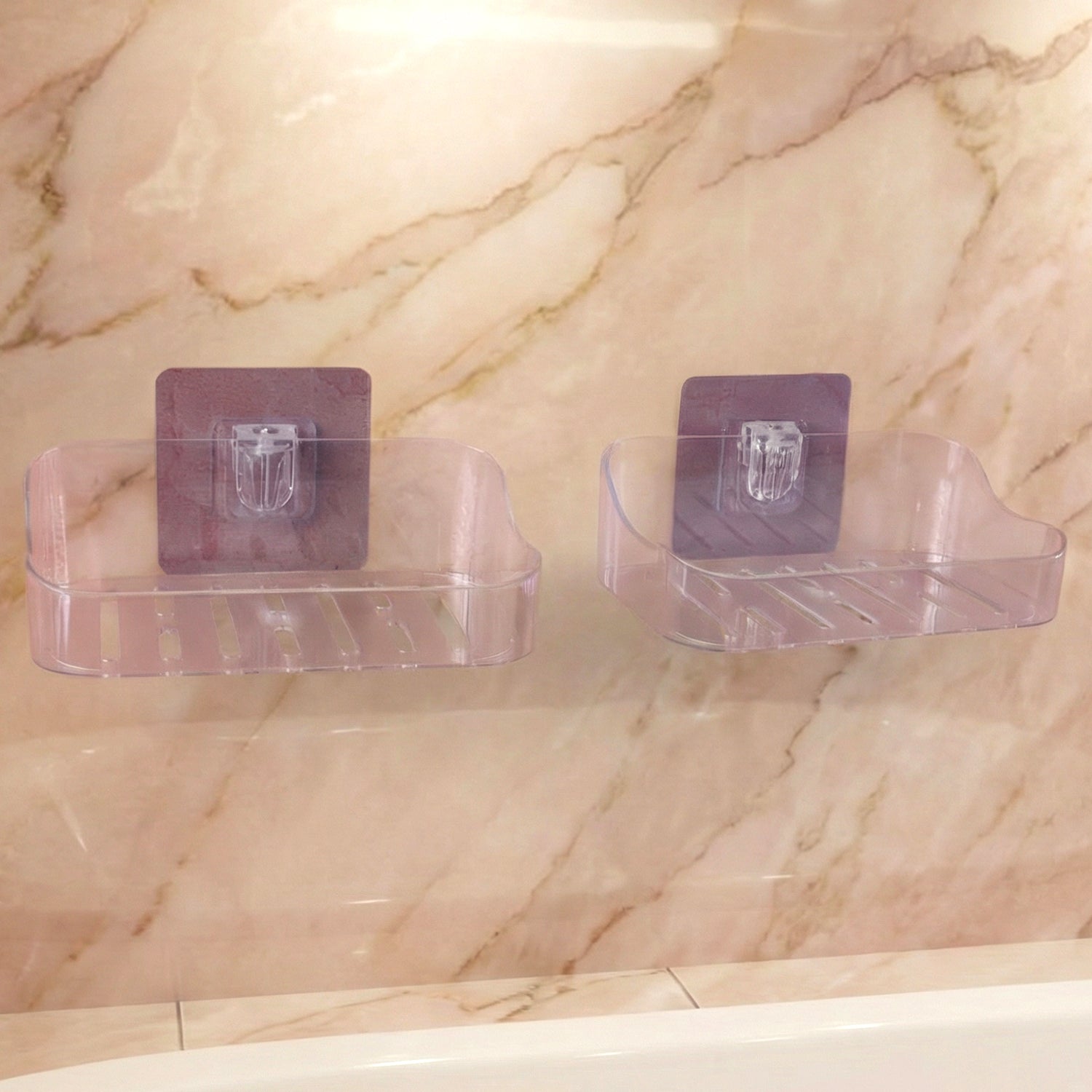 Transparent soap dish with slotted base to drain water