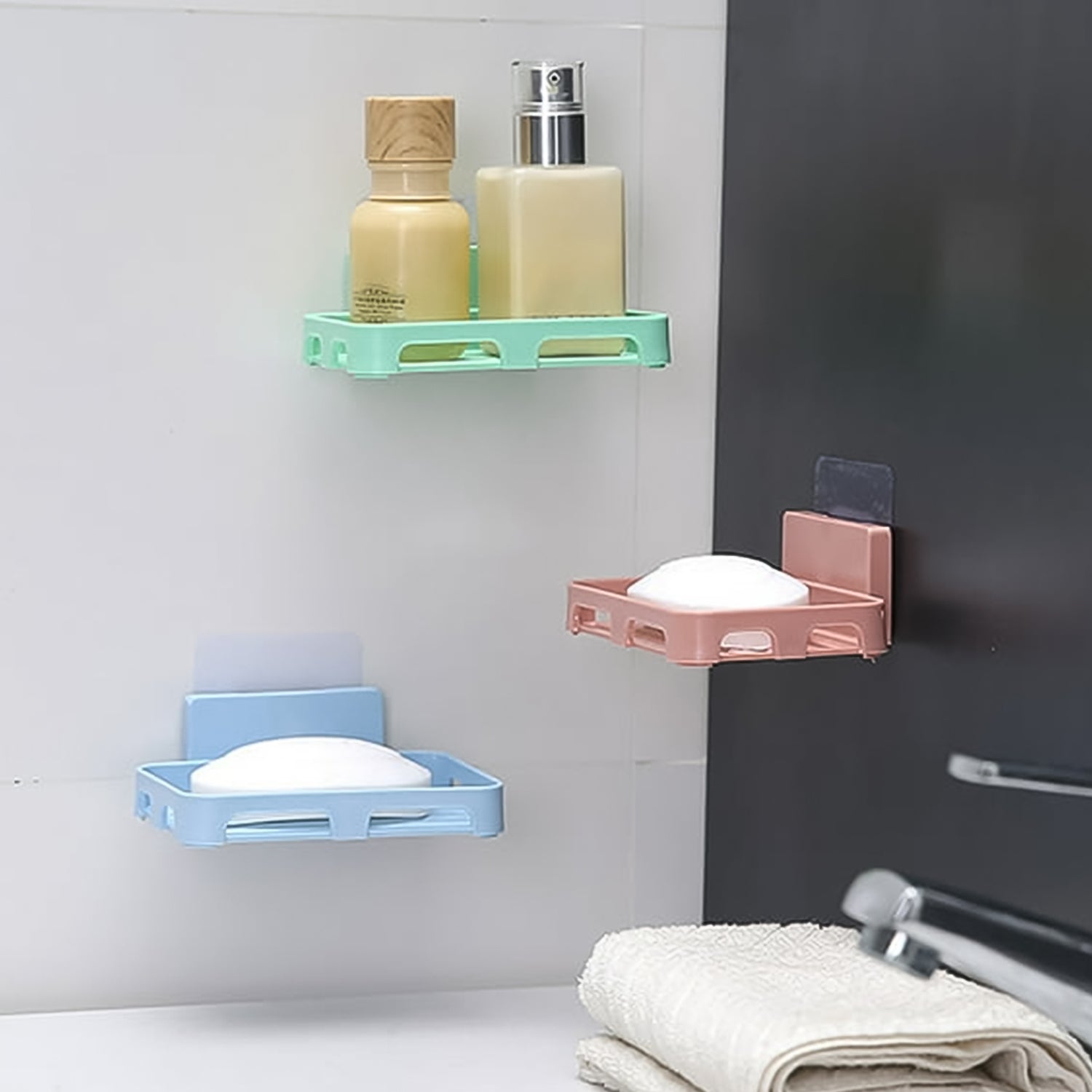 Wall-mounted soap dish holder for shower