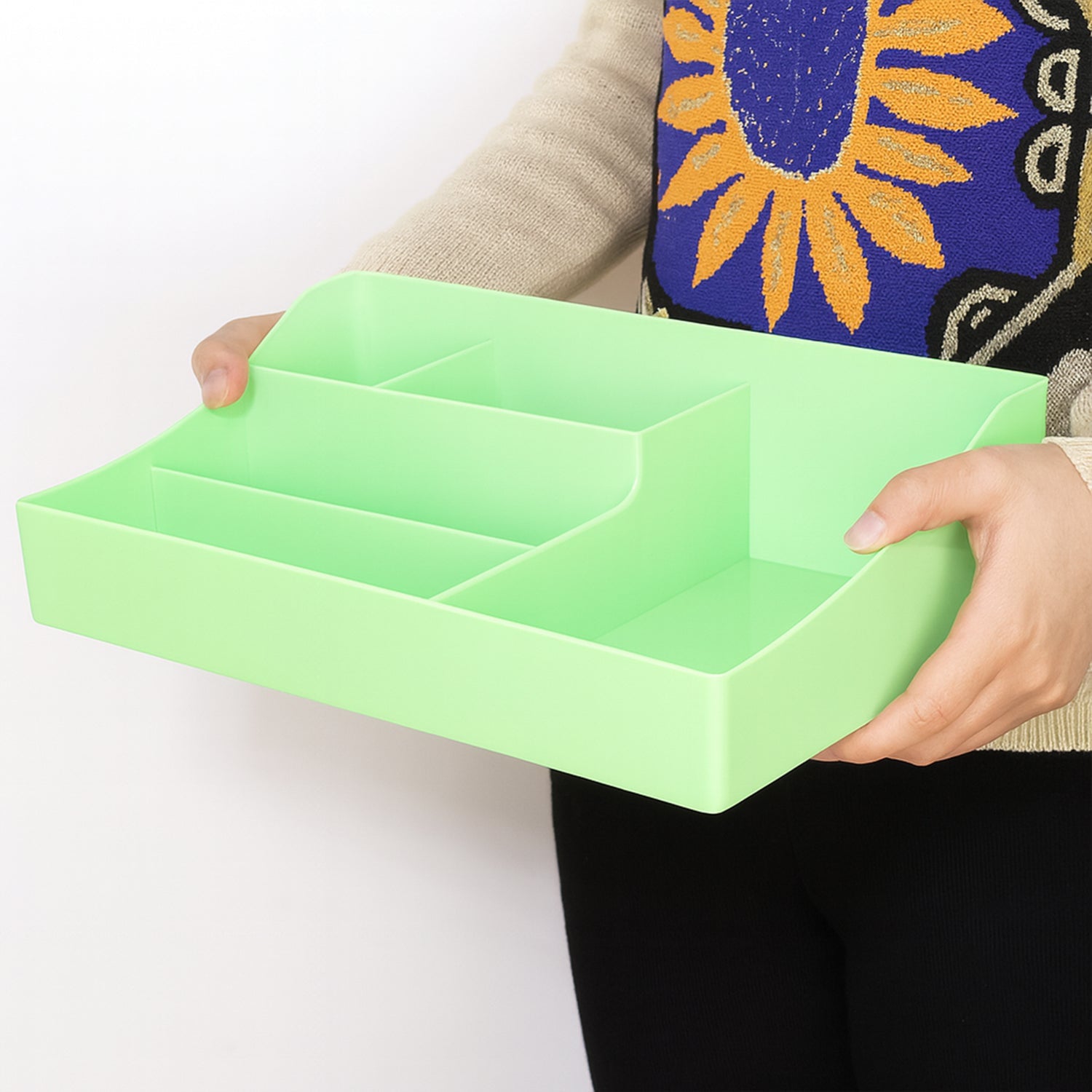 Multi-Section Desk Organizer Storage Tray (1 Pc)