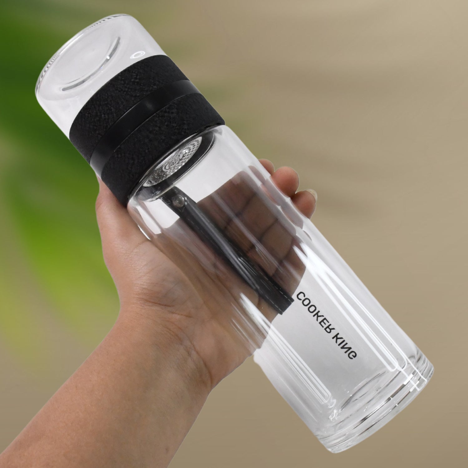 Outdoor sport Glass water bottle With Steel Lid / 500 ML Approx)